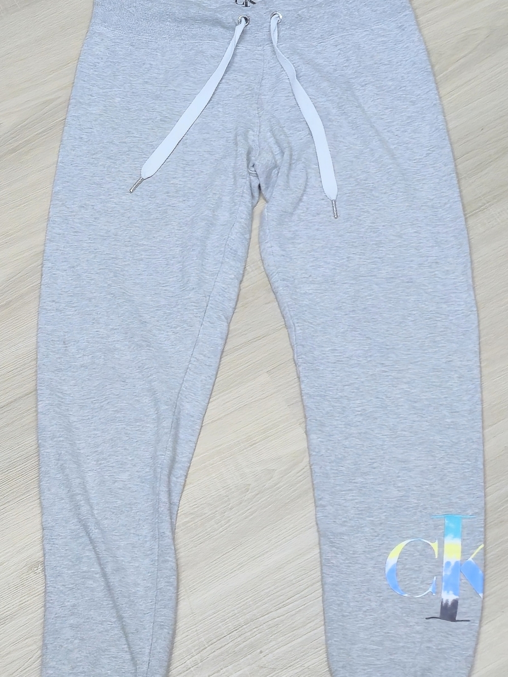 Calvin Klein Womens Light Gray Logo Jogger Bottoms